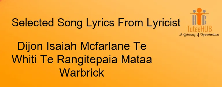 Dijon Isaiah Mcfarlane Te Whiti Te Rangitepaia Mataa Warbrick