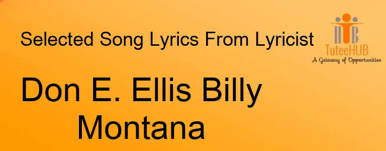 Don E. Ellis Billy Montana