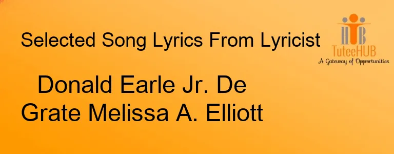 Donald Earle Jr. De Grate Melissa A. Elliott