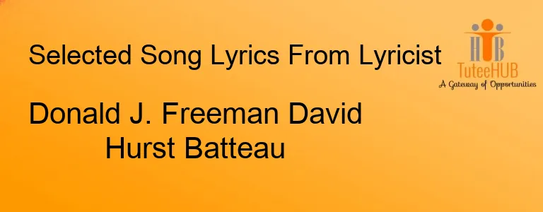 Donald J. Freeman David Hurst Batteau