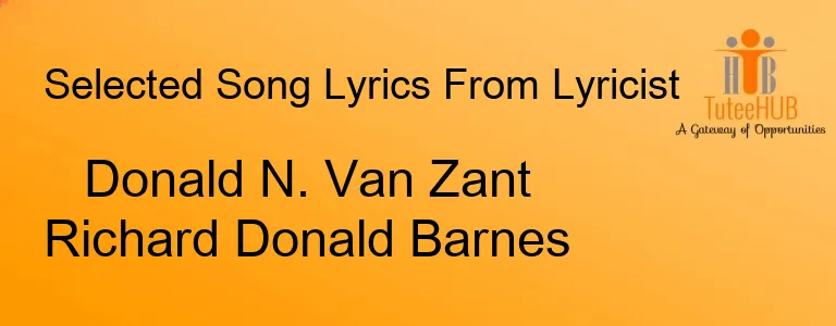 Donald N. Van Zant Richard Donald Barnes