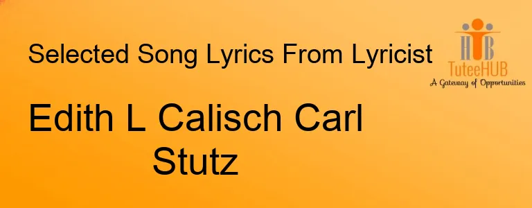 Edith L Calisch Carl Stutz