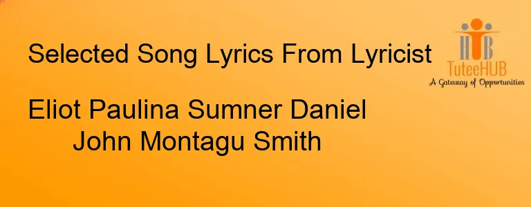 Eliot Paulina Sumner Daniel John Montagu Smith