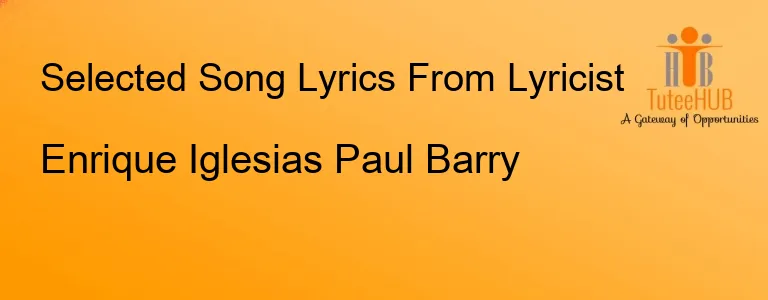 Enrique Iglesias Paul Barry