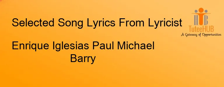 Enrique Iglesias Paul Michael Barry