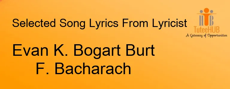 Evan K. Bogart Burt F. Bacharach