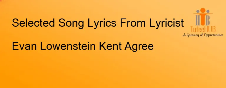 Evan Lowenstein Kent Agree