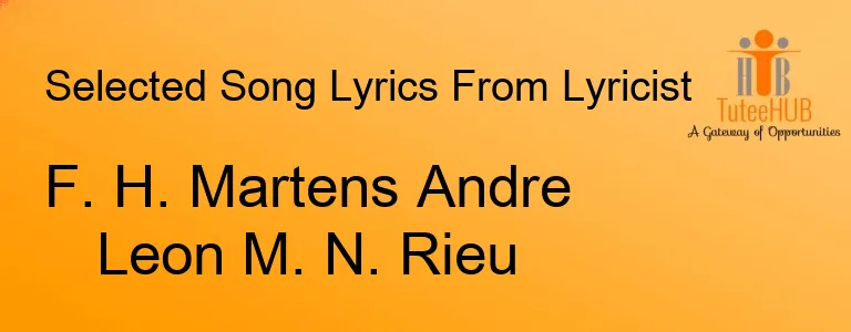F. H. Martens Andre Leon M. N. Rieu