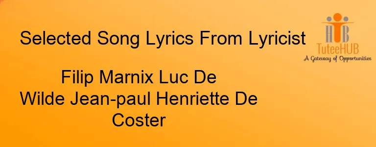 Filip Marnix Luc De Wilde Jean-paul Henriette De Coster