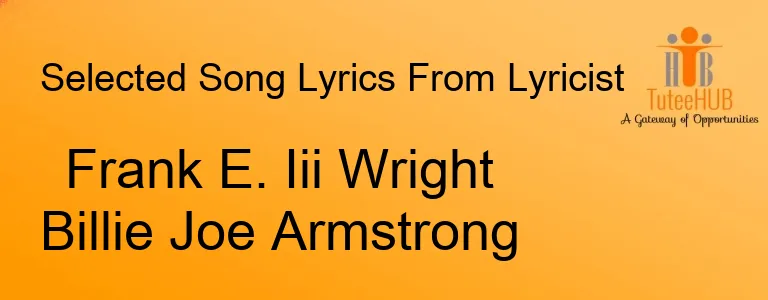 Frank E. Iii Wright Billie Joe Armstrong