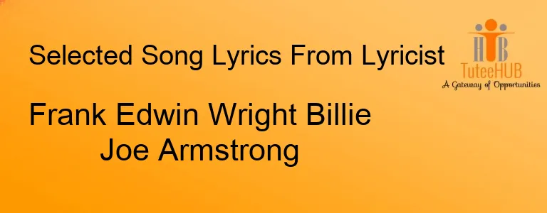 Frank Edwin Wright Billie Joe Armstrong