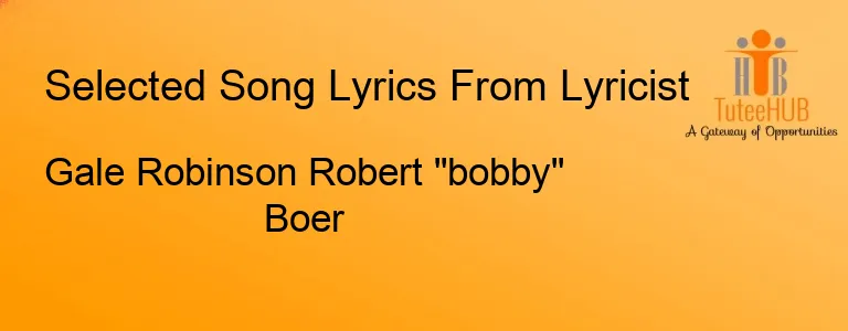 Gale Robinson Robert "bobby" Boer