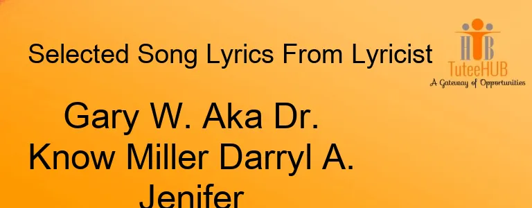 Gary W. Aka Dr. Know Miller Darryl A. Jenifer