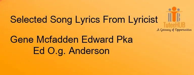 Gene Mcfadden Edward Pka Ed O.g. Anderson