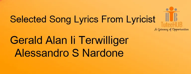 Gerald Alan Ii Terwilliger Alessandro S Nardone