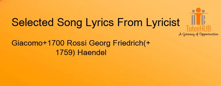 Giacomo+1700 Rossi Georg Friedrich(+ 1759) Haendel