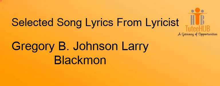Gregory B. Johnson Larry Blackmon