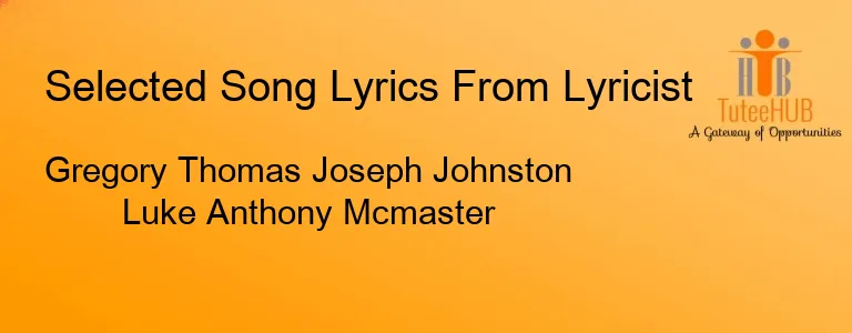 Gregory Thomas Joseph Johnston Luke Anthony Mcmaster