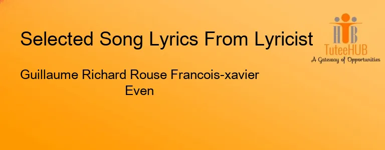 Guillaume Richard Rouse Francois-xavier Even