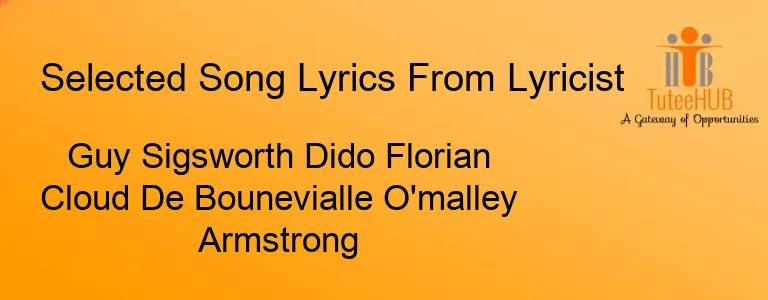 Guy Sigsworth Dido Florian Cloud De Bounevialle O'malley Armstrong