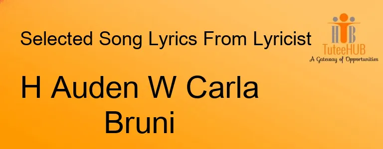 H Auden W Carla Bruni
