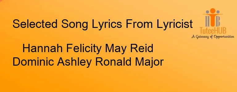 Hannah Felicity May Reid Dominic Ashley Ronald Major