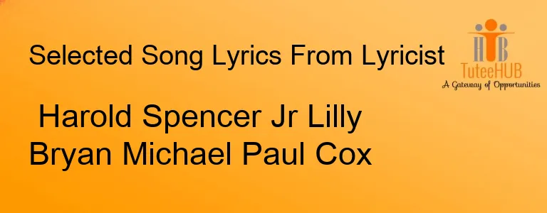 Harold Spencer Jr Lilly Bryan Michael Paul Cox