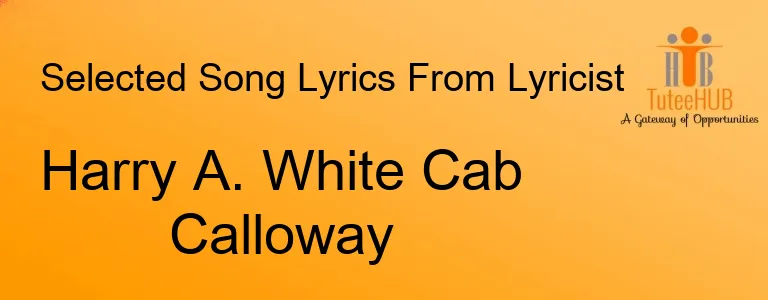 Harry A. White Cab Calloway