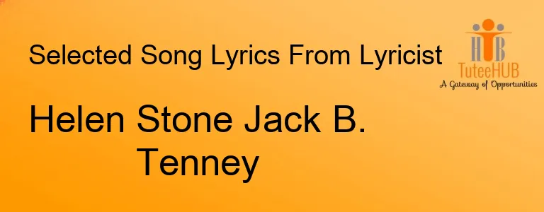 Helen Stone Jack B. Tenney