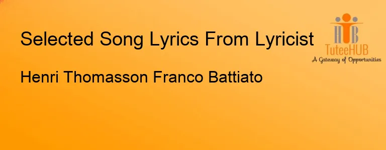 Henri Thomasson Franco Battiato