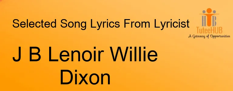 J B Lenoir Willie Dixon