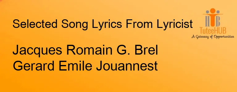 Jacques Romain G. Brel Gerard Emile Jouannest