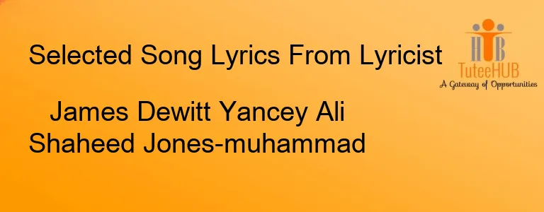 James Dewitt Yancey Ali Shaheed Jones-muhammad