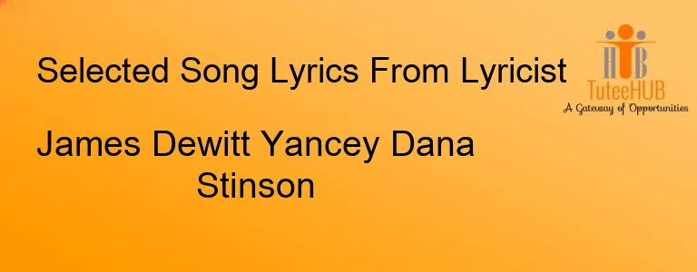 James Dewitt Yancey Dana Stinson