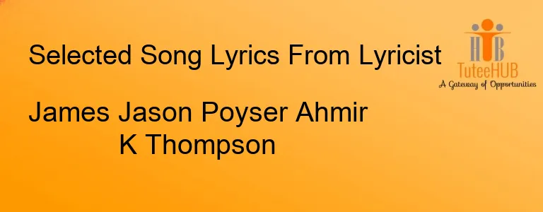 James Jason Poyser Ahmir K Thompson