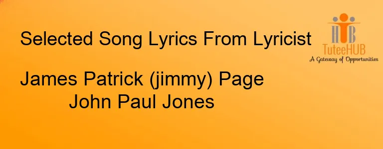 James Patrick (jimmy) Page John Paul Jones