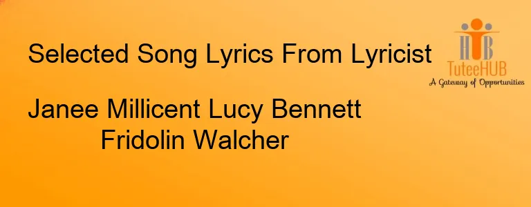 Janee Millicent Lucy Bennett Fridolin Walcher