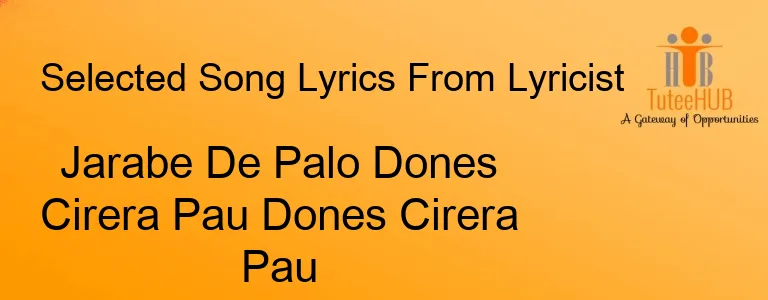 Jarabe De Palo Dones Cirera Pau Dones Cirera Pau