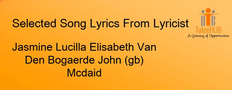 Jasmine Lucilla Elisabeth Van Den Bogaerde John (gb) Mcdaid