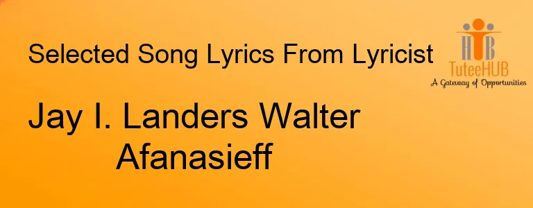 Jay I. Landers Walter Afanasieff