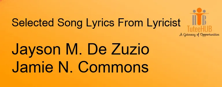 Jayson M. De Zuzio Jamie N. Commons