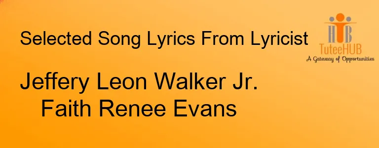 Jeffery Leon Walker Jr. Faith Renee Evans