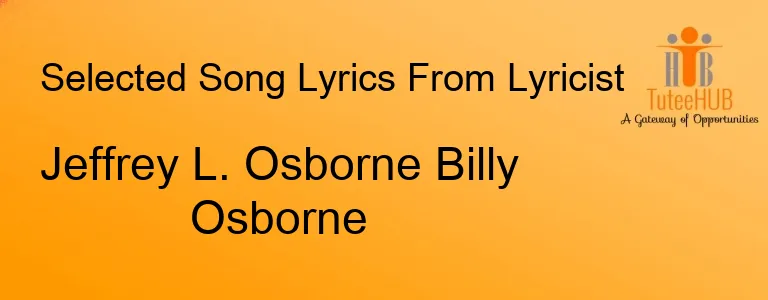 Jeffrey L. Osborne Billy Osborne