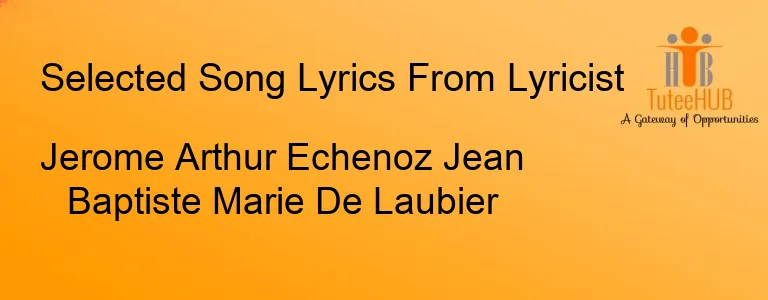 Jerome Arthur Echenoz Jean Baptiste Marie De Laubier