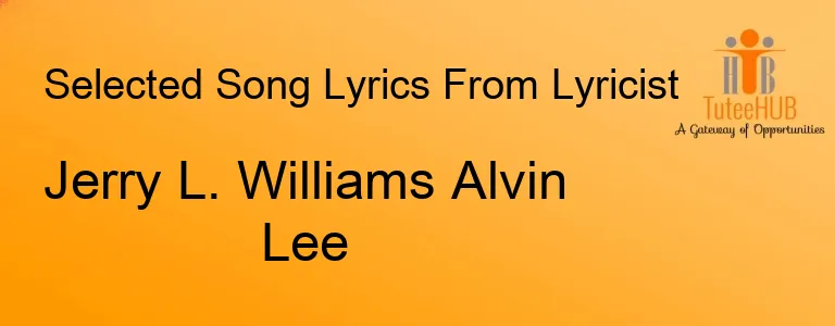 Jerry L. Williams Alvin Lee