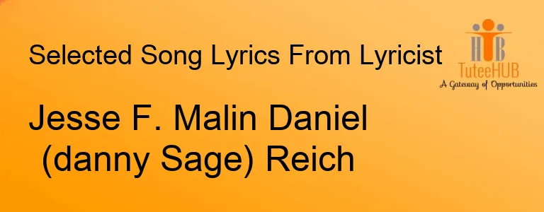 Jesse F. Malin Daniel (danny Sage) Reich