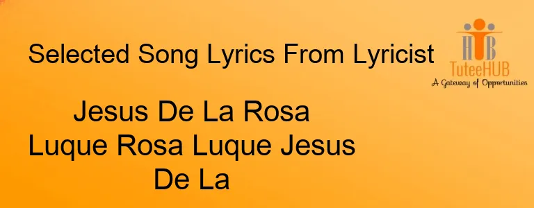 Jesus De La Rosa Luque Rosa Luque Jesus De La