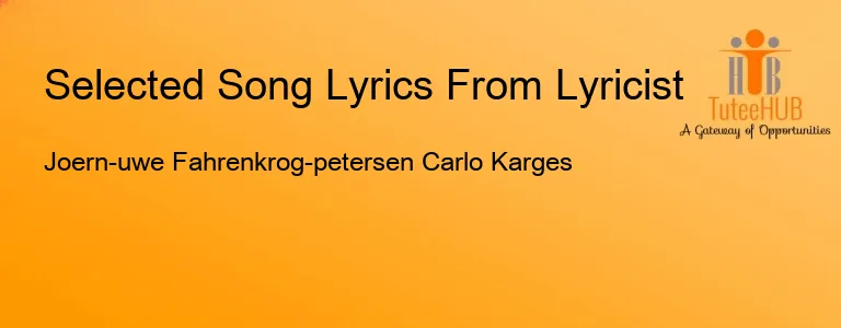 Joern-uwe Fahrenkrog-petersen Carlo Karges