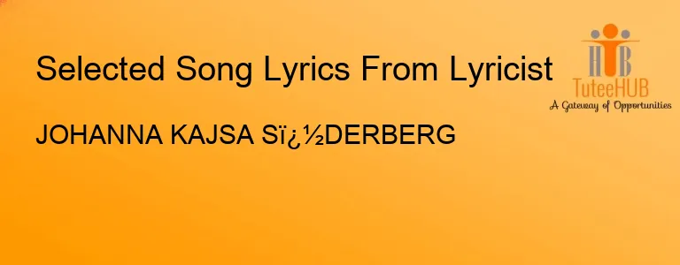 JOHANNA KAJSA Sï¿½DERBERG