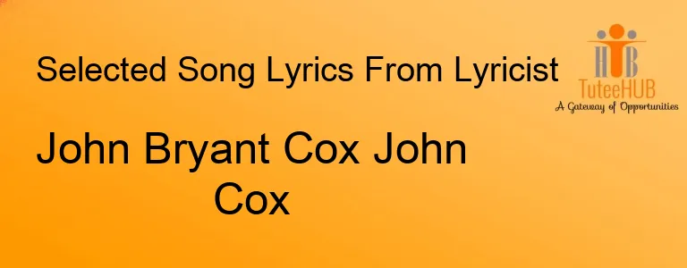 John Bryant Cox John Cox